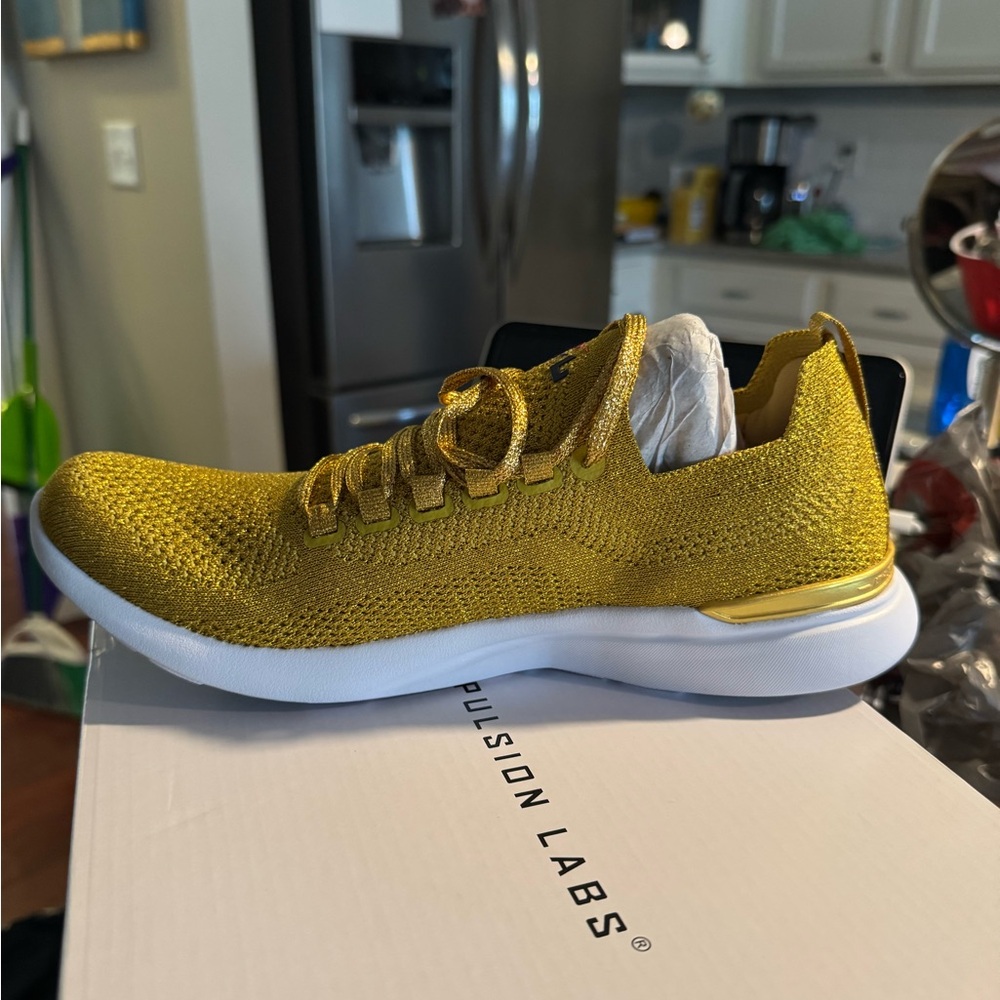 APL Women's Sneakers in Gold with Red and Blue Accents - Picture 8 of 9
